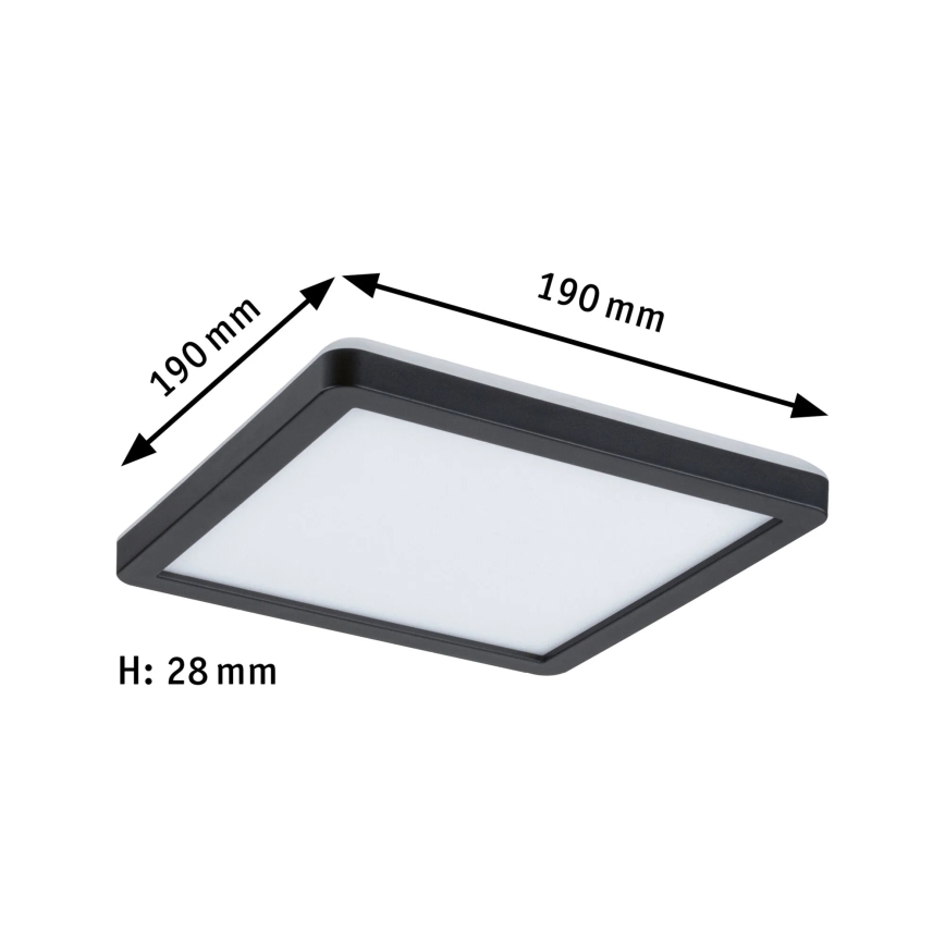 Paulmann 79920 - LED/11,2W Ρυθμιζόμενο πάνελ ATRIA 230V 3000K 19x19 cm μαύρο