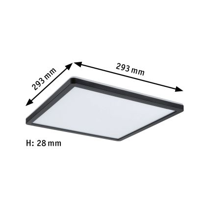 Paulmann 79921 - LED/16W Ρυθμιζόμενο πάνελ ATRIA 230V 3000K 29,3x29,3 cm μαύρο