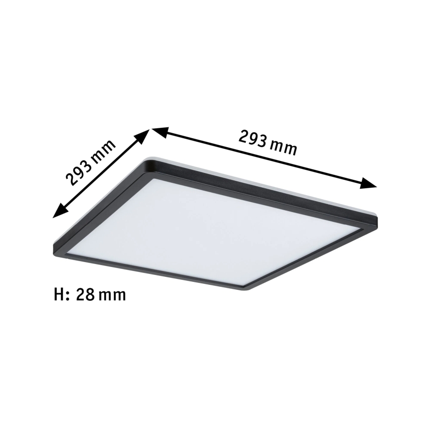 Paulmann 79921 - LED/16W Ρυθμιζόμενο πάνελ ATRIA 230V 3000K 29,3x29,3 cm μαύρο