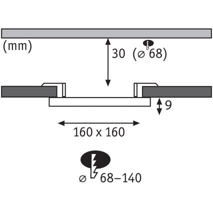 Paulmann 79948 - LED/12W IP44 Ρυθμιζόμενο εντοιχισμένο φωτιστικό οροφής για μπάνιο VARIFIT 230V