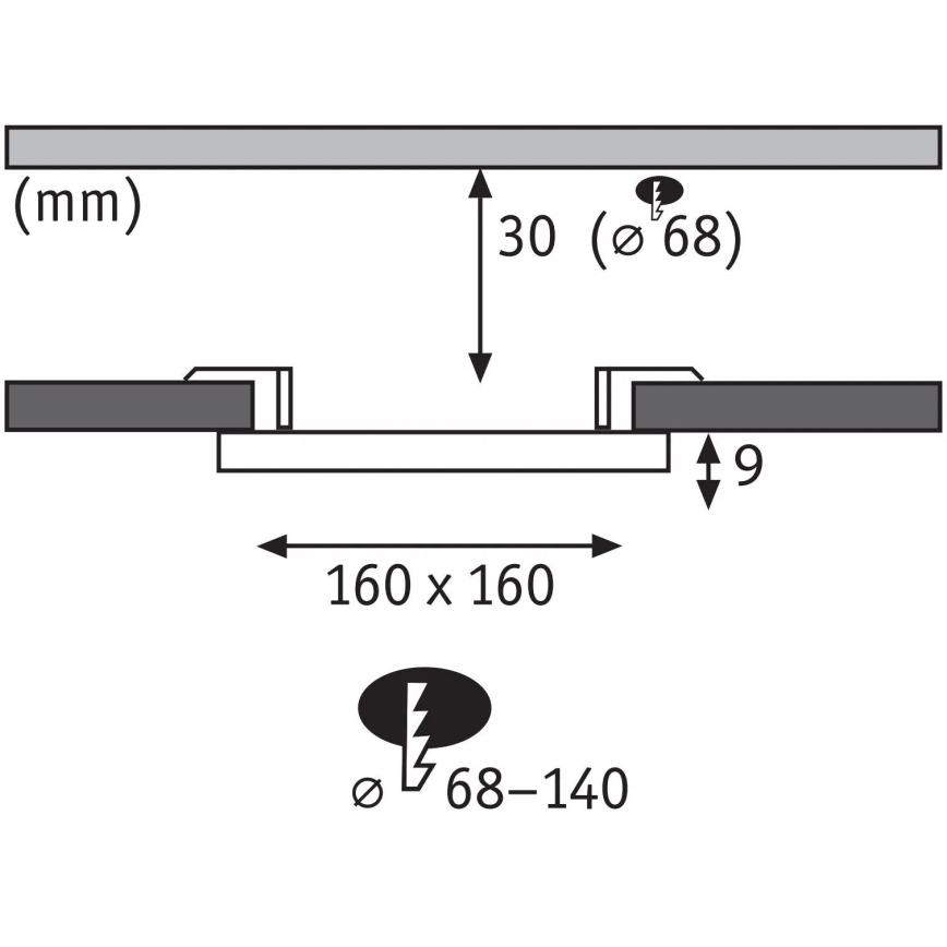 Paulmann 79954 - LED/12W IP44 Ρυθμιζόμενο χωνευτό φωτιστικό μπάνιου VARIFIT 230V