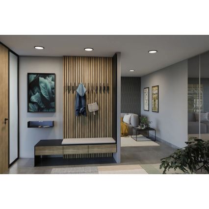 Paulmann 79965 - LED/13W IP44 Ρυθμιζόμενο εντοιχισμένο φωτιστικό μπάνιου AREO 230V Ø 17,5 cm μαύρο