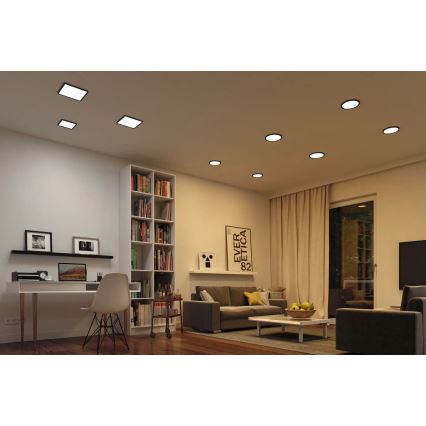 Paulmann 79967 - LED/16W IP44 Ρυθμιζόμενο εντοιχισμένο φωτιστικό οροφής για μπάνιο AREO 230V 23x23 εκ. μαύρο