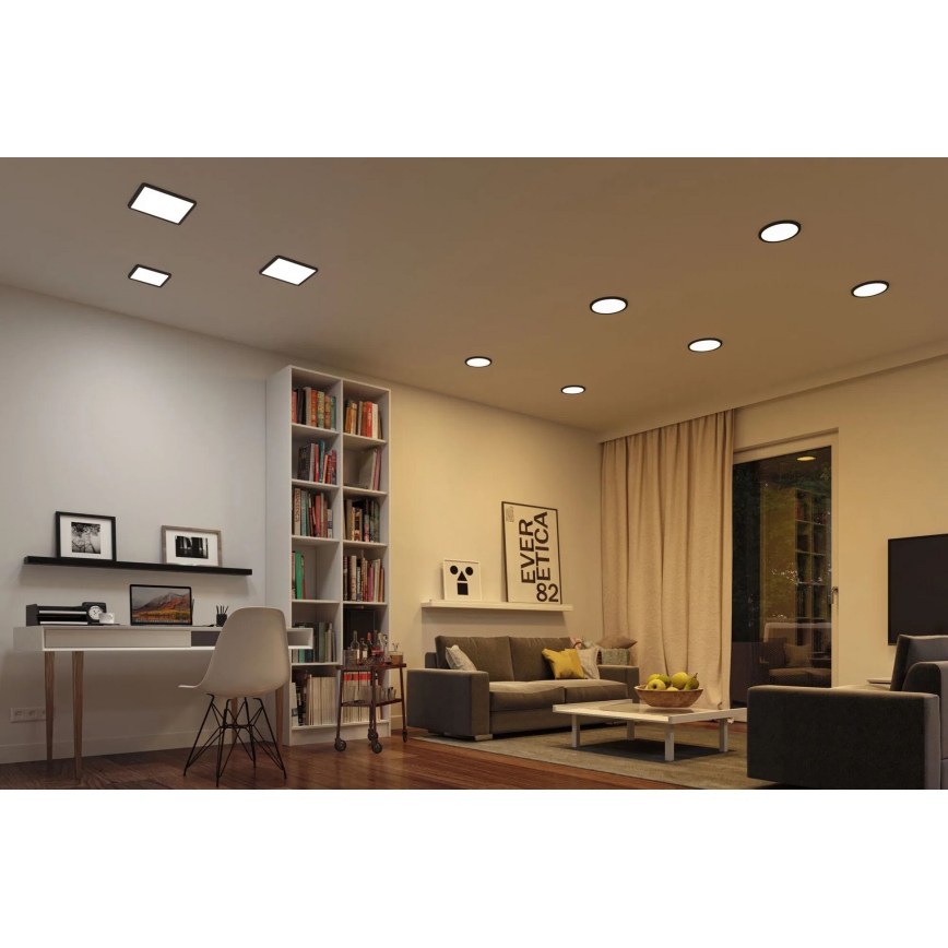 Paulmann 79967 - LED/16W IP44 Ρυθμιζόμενο εντοιχισμένο φωτιστικό οροφής για μπάνιο AREO 230V 23x23 εκ. μαύρο