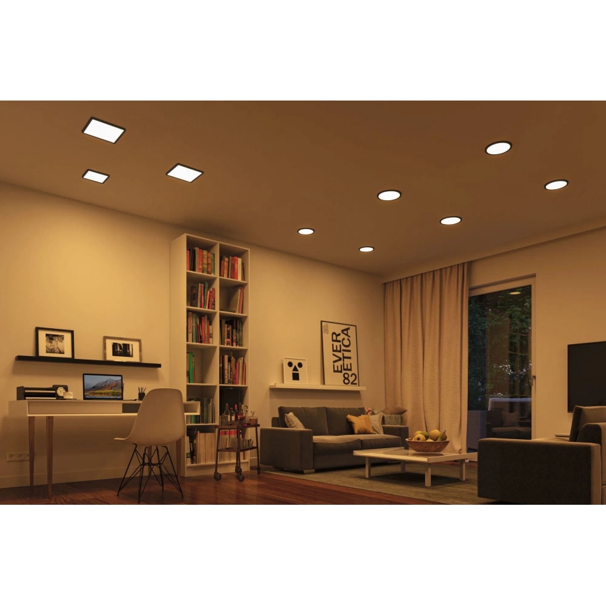 Paulmann 79967 - LED/16W IP44 Ρυθμιζόμενο εντοιχισμένο φωτιστικό οροφής για μπάνιο AREO 230V 23x23 εκ. μαύρο