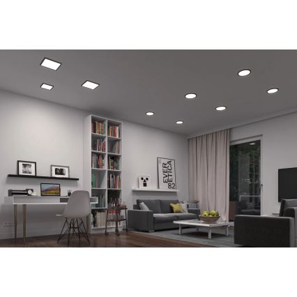Paulmann 79967 - LED/16W IP44 Ρυθμιζόμενο εντοιχισμένο φωτιστικό οροφής για μπάνιο AREO 230V 23x23 εκ. μαύρο