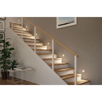 Paulmann 80002 - LED/1W Φωτιστικό σκάλας με αισθητήρα TSARO 230V Lead/λευκό