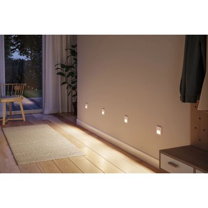 Paulmann 80002 - LED/1W Φωτιστικό σκάλας με αισθητήρα TSARO 230V Lead/λευκό