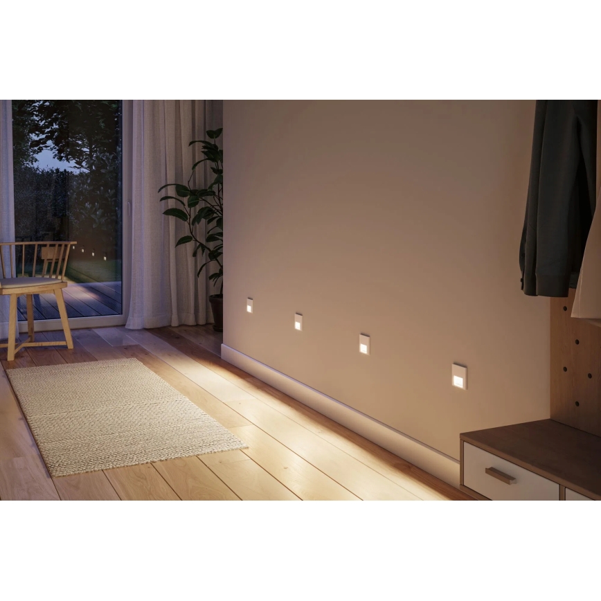 Paulmann 80002 - LED/1W Φωτιστικό σκάλας με αισθητήρα TSARO 230V Lead/λευκό