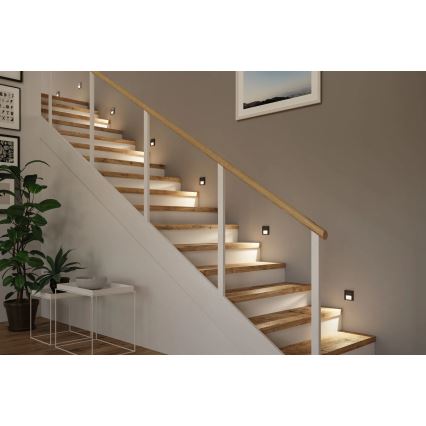 Paulmann 80004 - LED/1W Φωτιστικό σκάλας με αισθητήρα TSARO 230V Lead/μαύρο