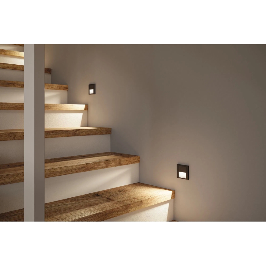Paulmann 80004 - LED/1W Φωτιστικό σκάλας με αισθητήρα TSARO 230V Lead/μαύρο
