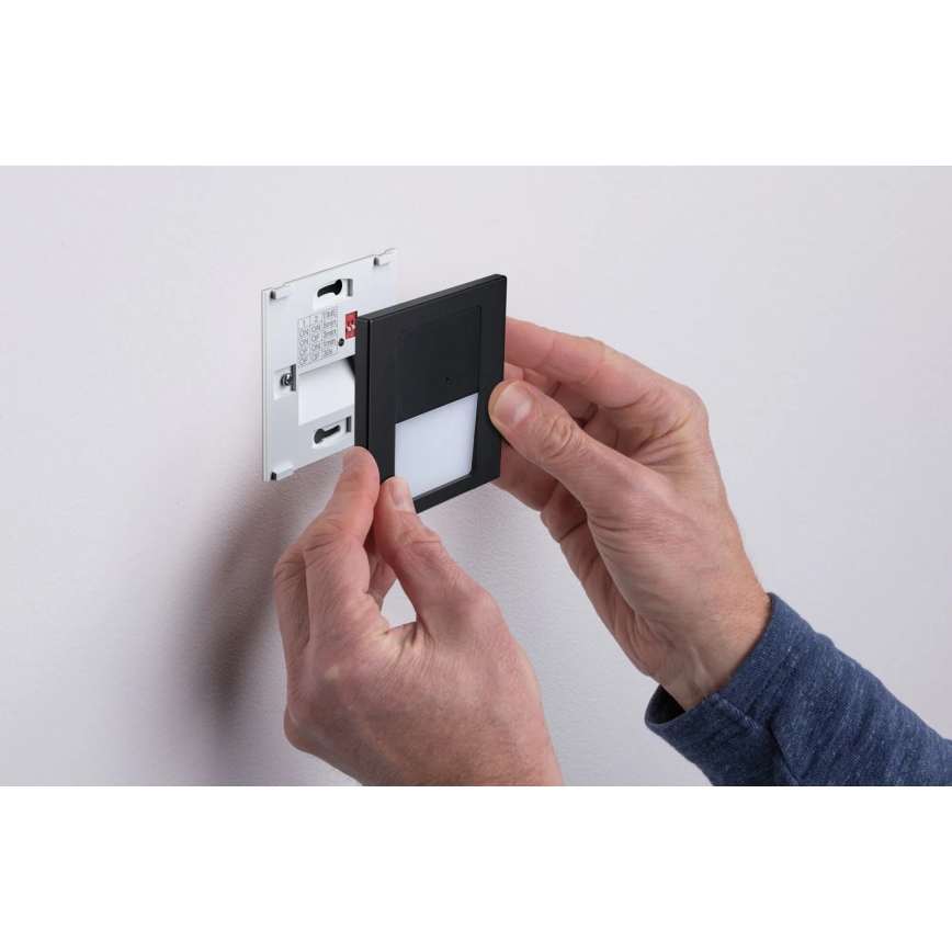 Paulmann 80004 - LED/1W Φωτιστικό σκάλας με αισθητήρα TSARO 230V Lead/μαύρο