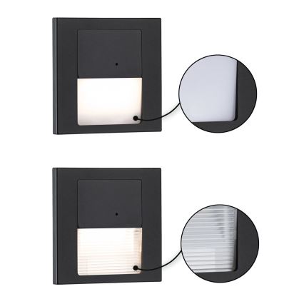 Paulmann 80004 - LED/1W Φωτιστικό σκάλας με αισθητήρα TSARO 230V Lead/μαύρο