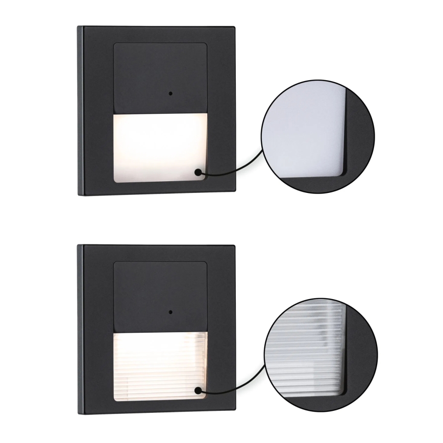 Paulmann 80004 - LED/1W Φωτιστικό σκάλας με αισθητήρα TSARO 230V Lead/μαύρο