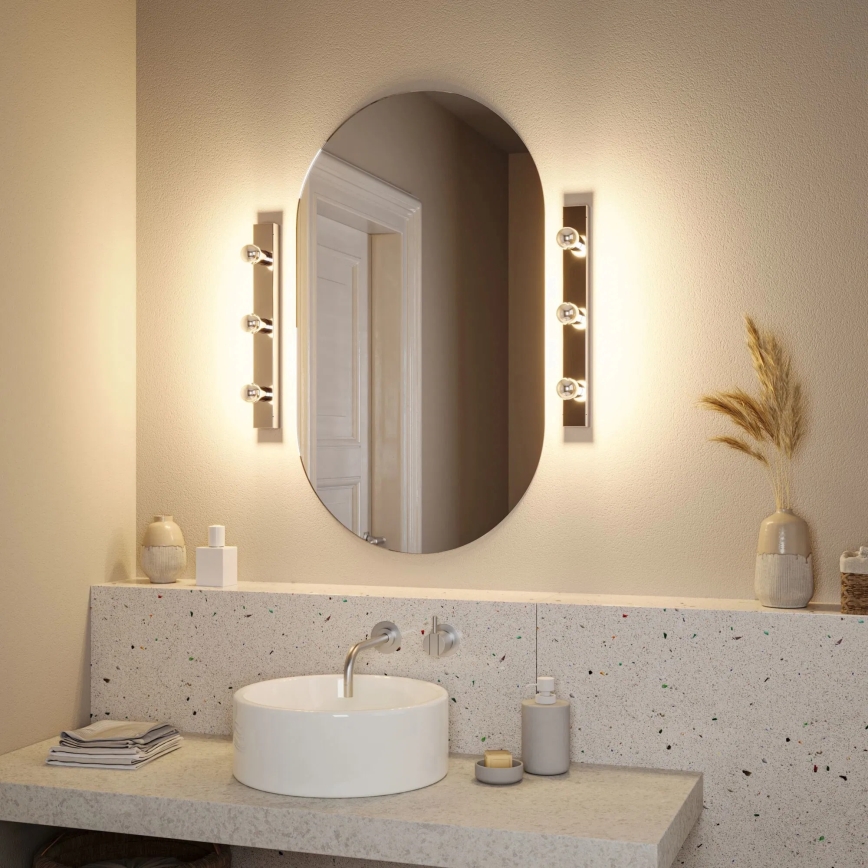 Paulmann 80096 - 3xE14/40W IP44 Φωτιστικό καθρέφτη μπάνιου REGULA 230V γυαλιστερό χρώμιο