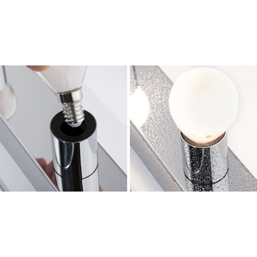 Paulmann 80096 - 3xE14/40W IP44 Φωτιστικό καθρέφτη μπάνιου REGULA 230V γυαλιστερό χρώμιο