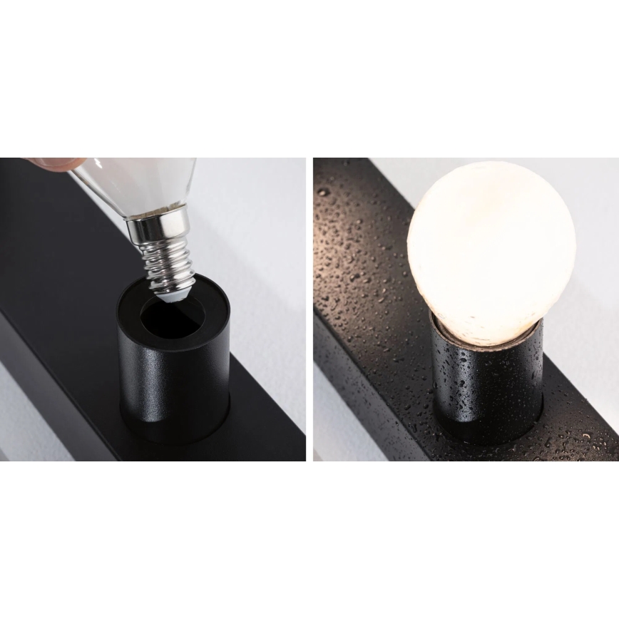 Paulmann 80097 - 3xE14/40W IP44 Φωτιστικό καθρέφτη μπάνιου REGULA 230V μαύρο