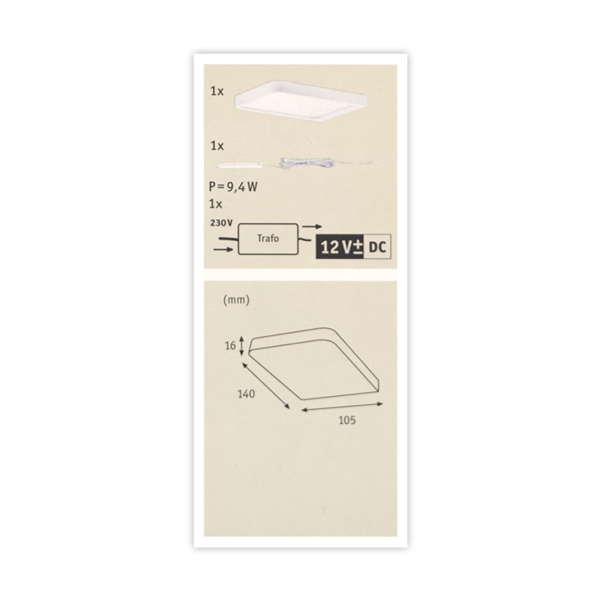 Paulmann 92032 - LED/6,7W Φωτιστικό ντουλαπιού κουζίνας VANE 230V IP44