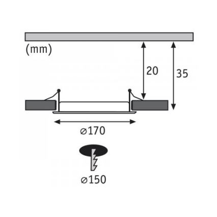 Paulmann 92062 - LED/12W IP44 Χωνευτό φως μπάνιου QUAL 230V 2700K