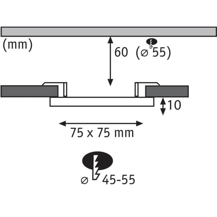 Paulmann 92387 - LED/4,5W IP44 Χωνευτό φως μπάνιου VARIFIT 230V