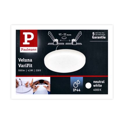 Paulmann 92390 - LED/4,5W IP44 Χωνευτό φως μπάνιου VARIFIT 230V