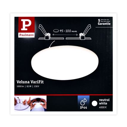 Paulmann 92391 - LED/8,5W IP44 Χωνευτό φως μπάνιου VARIFIT 230V