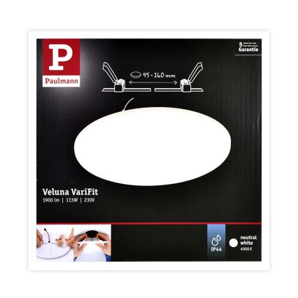 Paulmann 92392 - LED/17,5W IP44 Χωνευτό φως μπάνιου VARIFIT 230V