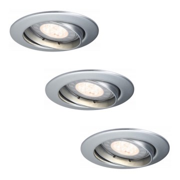 Paulmann 92516 - ΣΕΤ 3xLED-GU10/3,5W Φωτιστικό οροφής μπάνιου PREMIUM LINE 230V