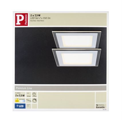 Paulmann 92706 - ΣΕΤ 2xLED/7,5W Χωνευτό φωτιστικό οροφής dimming DECODICE 230V