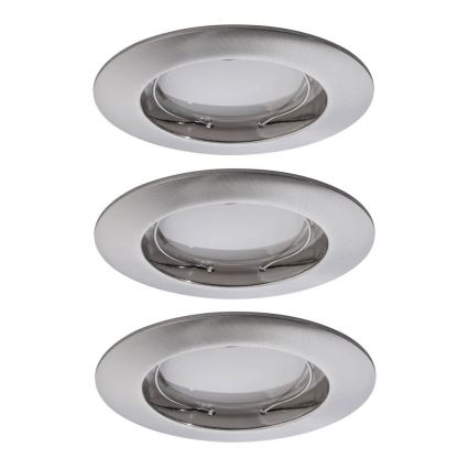 Paulmann 92827 - ΣΕΤ 3xLED/7W IP44 Χωνευτό φωτιστικό οροφής μπάνιου dimmimg COIN 230V