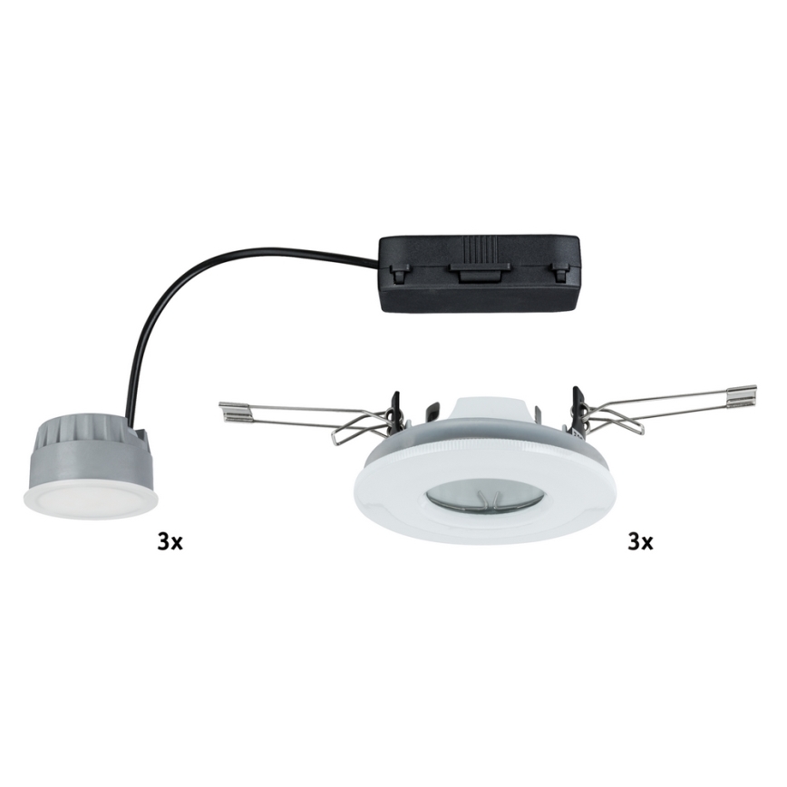 Paulmann 92847 - ΣΕΤ  3xLED/7W IP65  Κρεμαστό φως οροφής μπάνιου LED 230V