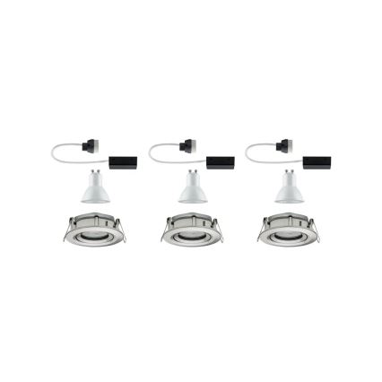 Paulmann 92900 - ΣΕΤ 3xGU10/7W IP65 Ρυθμιζόμενο φωτιστικό οροφής μπάνιου NOVA 230V