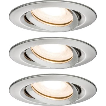 Paulmann 92900 - ΣΕΤ 3xGU10/7W IP65 Ρυθμιζόμενο φωτιστικό οροφής μπάνιου NOVA 230V