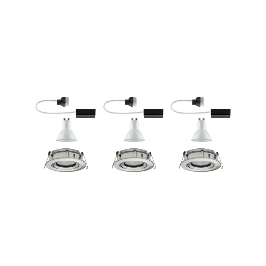 Paulmann 92900 - ΣΕΤ 3xGU10/7W IP65 Χωνευτό φωτιστικό οροφής μπάνιου dimmimg NOVA 230V
