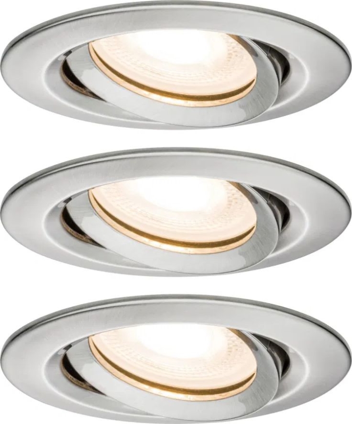 Paulmann 92900 - ΣΕΤ 3xGU10/7W IP65 Χωνευτό φωτιστικό οροφής μπάνιου dimmimg NOVA 230V