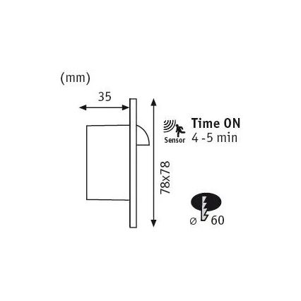 Paulmann 92923 - LED/1,1W Φωτιστικό σκάλας με αισθητήρα WAND 230V 2700K