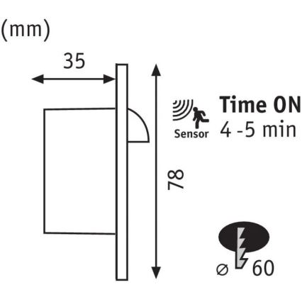 Paulmann 92925 - LED/2,7W Φωτιστικό σκάλας με αισθητήρα WAND 230V 2700K