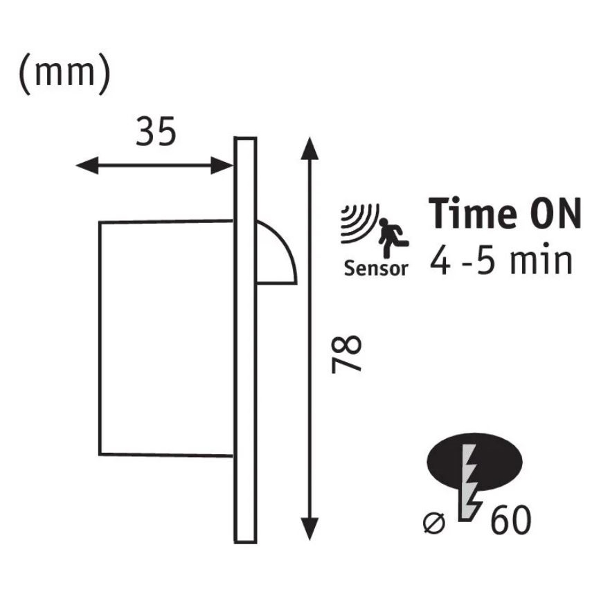 Paulmann 92925 - LED/2,7W Φωτιστικό σκάλας με αισθητήρα WAND 230V 2700K