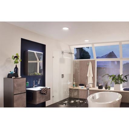 Paulmann 92935 - LED/12W IP44 Ρυθμιζόμενο εντοιχισμένο φωτιστικό μπάνιου AREO 230V Ø 18 cm ματ χρώμιο