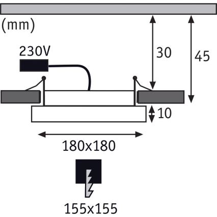 Paulmann 92939 - LED/11W IP44 Ρυθμιζόμενο χωνευτό φωτιστικό οροφής για μπάνιο AREO 230V 18x18 cm ματ χρώμιο