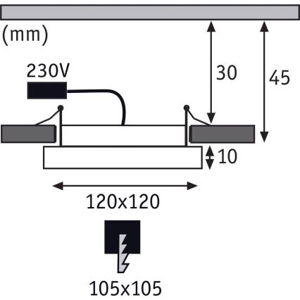 Paulmann 92940 - LED/6,5W IP44 Ρυθμιζόμενο εντοιχισμένο φωτιστικό μπάνιου AREO 230V 12x12 cm ματ χρώμιο