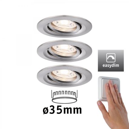 Paulmann 92973 - ΣΕΤ 3xLED/4,2W IP23 Dimmable φωτιστικό μπάνιου COIN 230V