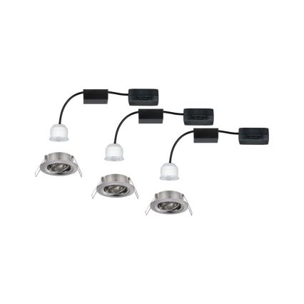Paulmann 92973 - ΣΕΤ 3xLED/4,2W IP23 Dimmable φωτιστικό μπάνιου COIN 230V
