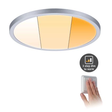 Paulmann 92992 - LED/16W IP44 Εντοιχισμένο φωτιστικό οροφής μπάνιου AREO 230V 2000/3000/4000K διάμ. 23 cm ματ χρώμιο