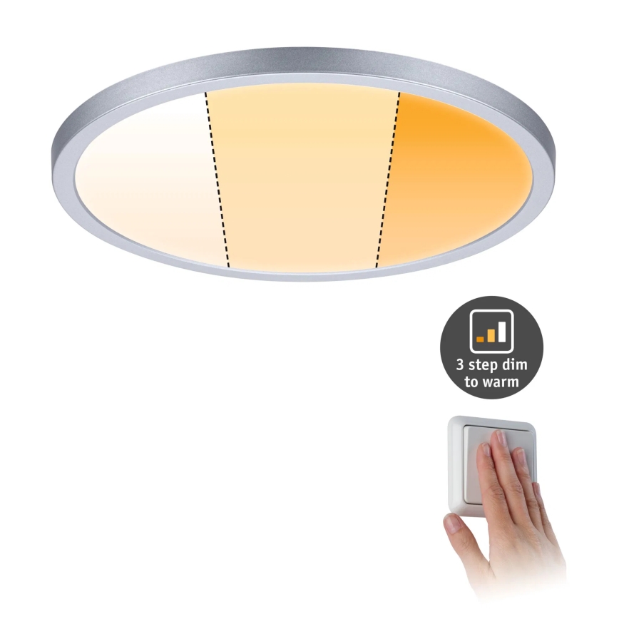 Paulmann 92992 - LED/16W IP44 Εντοιχισμένο φωτιστικό οροφής μπάνιου AREO 230V 2000/3000/4000K διάμ. 23 cm ματ χρώμιο