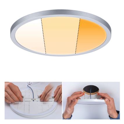 Paulmann 92992 - LED/16W IP44 Εντοιχισμένο φωτιστικό οροφής μπάνιου AREO 230V 2000/3000/4000K διάμ. 23 cm ματ χρώμιο