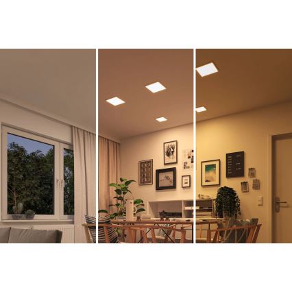 Paulmann 92993 - LED/13W IP44 Εντοιχισμένο φωτιστικό οροφής για μπάνιο AREO 230V 2000/3000/4000K 17,5x17,5 cm λευκό