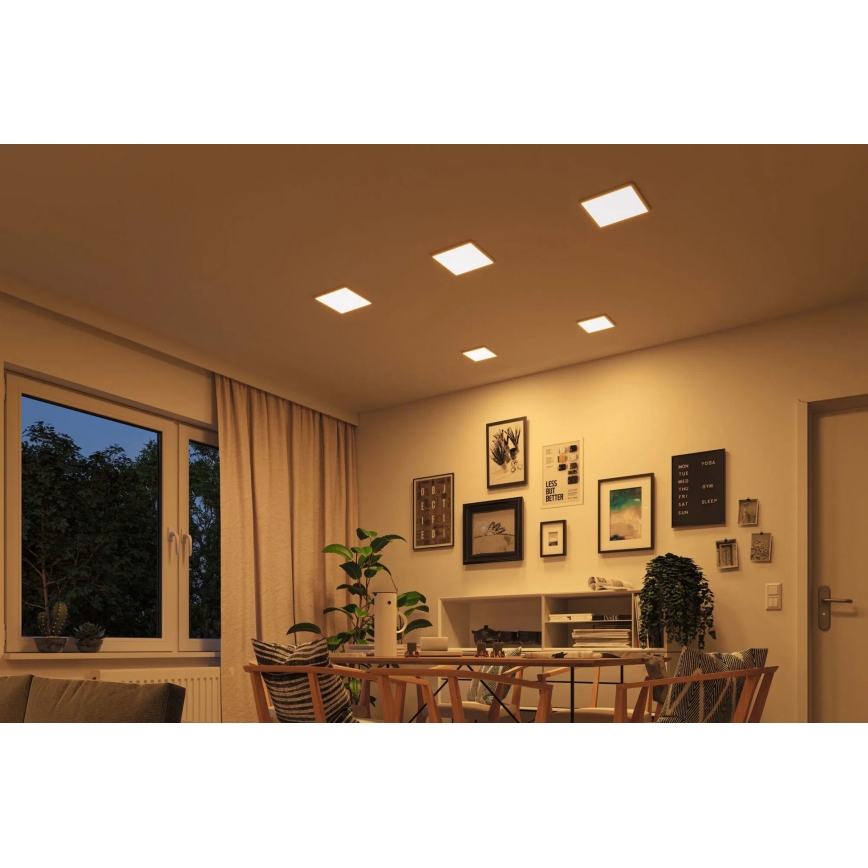 Paulmann 92993 - LED/13W IP44 Εντοιχισμένο φωτιστικό οροφής για μπάνιο AREO 230V 2000/3000/4000K 17,5x17,5 cm λευκό