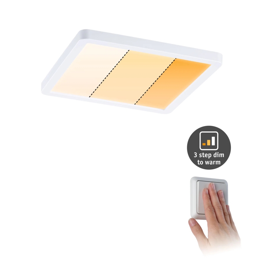 Paulmann 92993 - LED/13W IP44 Εντοιχισμένο φωτιστικό οροφής για μπάνιο AREO 230V 2000/3000/4000K 17,5x17,5 cm λευκό