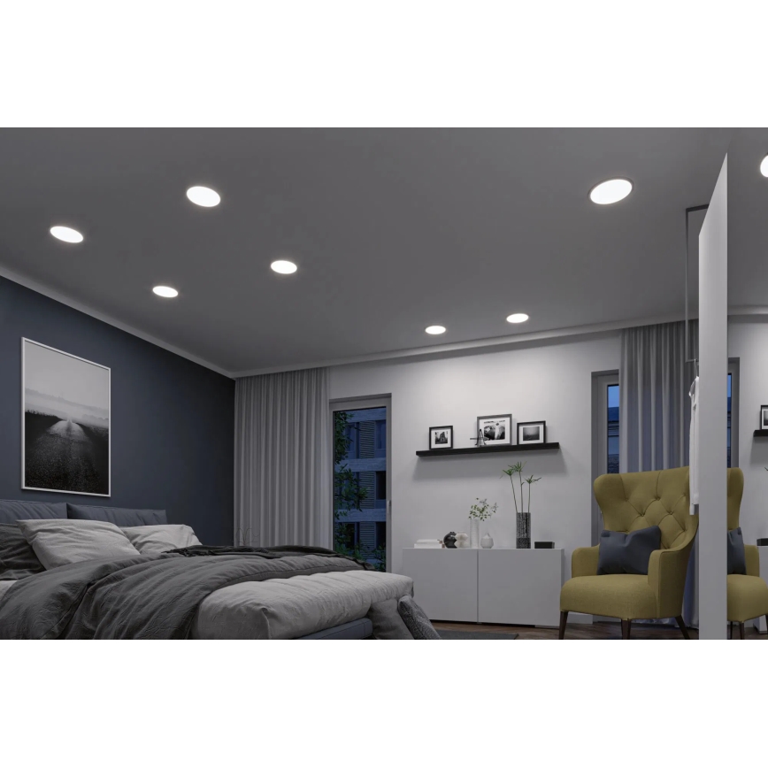 Paulmann 93046 - LED/16W IP44 Ρυθμιζόμενο εντοιχισμένο φωτιστικό μπάνιου AREO 230V 3000-6500K διάμ. 23 cm ματ χρώμιο
